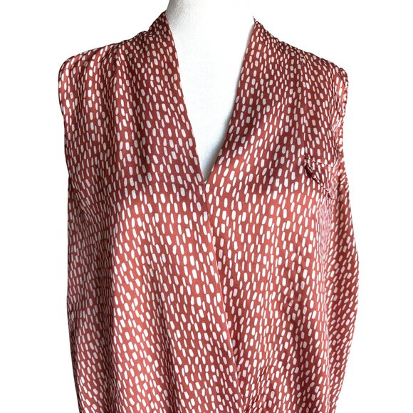Dolan Left Coast Anthropologie Sleeveless Printed Surplice Top Shirt Size Large - Picture 2 of 10
